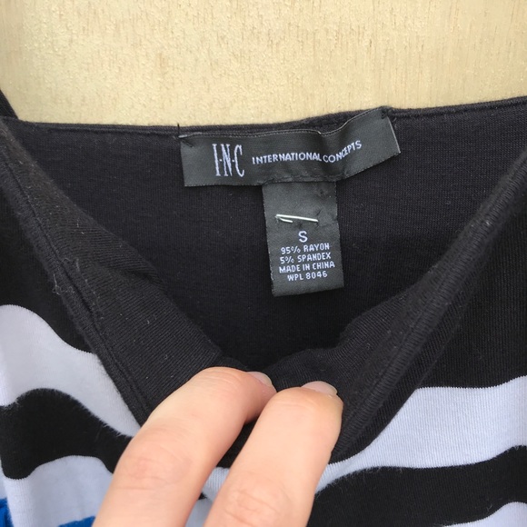 INC Striped Maxi Spaghetti Strap Dress - Picture 6 of 8